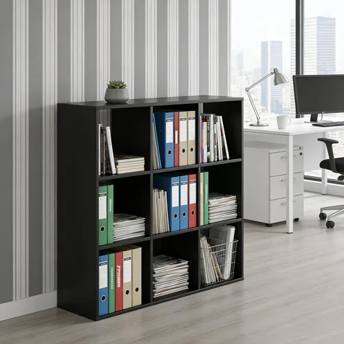Miniatura 2 de Organizador de almacenamiento de 9 cubos, estantería reversible, estantería de cubo abierta, almacenamiento moderno grande para sala de estar