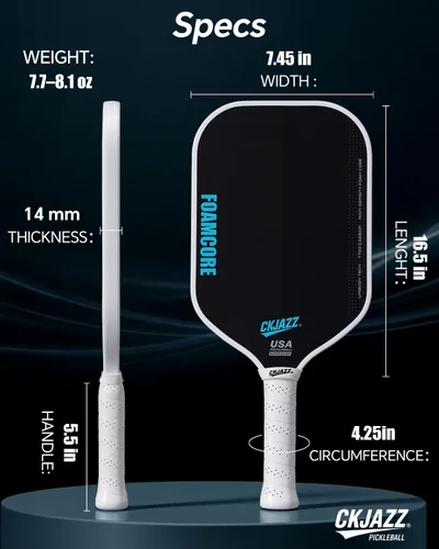 Miniatura 7 de Paleta de pickleball - Pala de pickleball de fibra de carbono - Pala de rendimiento 100% con núcleo de espuma