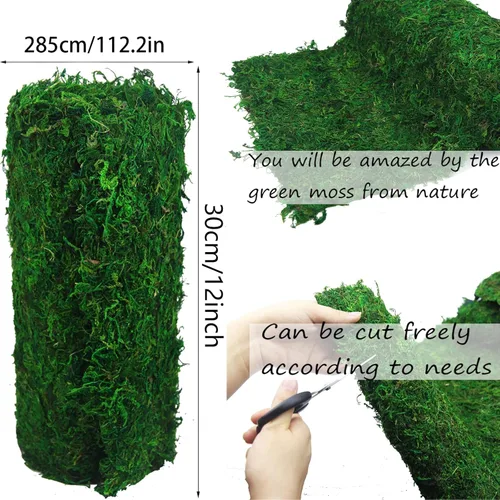 Miniatura 2 de Camino de mesa de musgo Rollo de musgo verde seco preservado para manualidades, jardines de hadas, decoración de boda, decoración de bosque 12" x