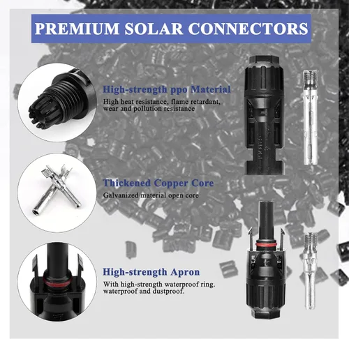Miniatura 2 de MUYI Kit de conectores de panel solar de 22 piezas, 10 pares de conectores, 2 llaves para montaje e instalación de paneles solares (10AWG)