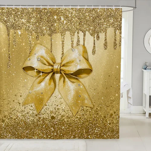 Miniatura 14 de Cortina de baño de flores de margarita para niños y niñas, cortina de ducha floral para decoración de baño, 72 x 72 pulgadas, retro, floral