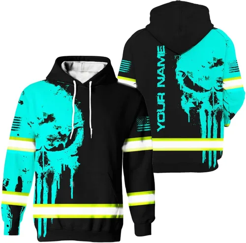 Miniatura 45 de Maddly Colección de ropa de trabajo de alta visibilidad con bandera de EE. UU. personalizada con nombre para trabajadores, corredores, camioneros