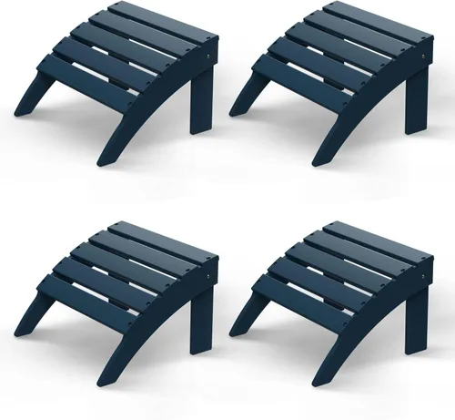 Miniatura 20 de GREENVINES Adirondack-Ottoman Plástico HDPE Reposapiés para exteriores Todo tipo de clima Reposapiés Taburete para pies Negro para Agua