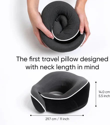 Miniatura 5 de Proglobe Almohada ortopédica para el cuello, almohadas cervicales de viaje para aviones, kit de espuma viscoelástica, soporte para la cabeza