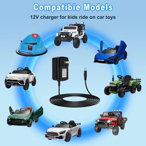 Miniatura 6 de Cargador de batería de 12 V para niños, juguetes para coche, cargador de batería de 12 voltios para ruedas eléctricas, SUV, niños, trax, Dynacraft