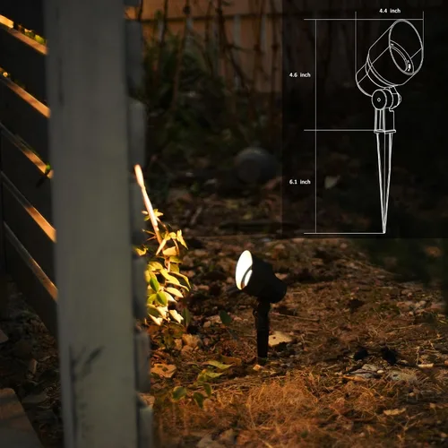 Miniatura 4 de GOODSMANN Foco de bajo voltaje 12V AC Iluminación de paisaje 3W Bombilla LED reemplazable 200 lúmenes 3000K blanco cálido al aire libre con conector