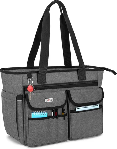 Miniatura 12 de LoDrid Bolsa para profesores con almohadilla inferior, capa de almacenamiento separada para laptop (hasta 15.6 pulgadas), bolsas para profesores