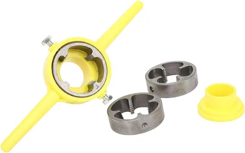 Miniatura 7 de Excelente acabado para herramienta de roscado de PVC para roscar enhebrador de tubos hidráulicos 1/2 "3/4" 1 "Manual NPT Juego de troqueles redondos