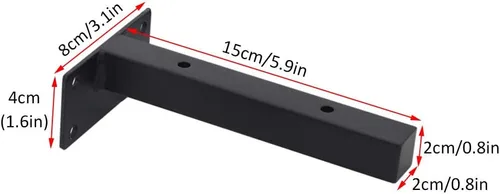 Miniatura 2 de Soporte de estante rústico flotante en T, soportes para estantes ocultos colgantes, soporte de estante de partición de carga para montaje en pared