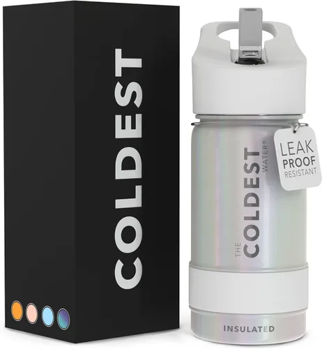Miniatura 125 de Coldest - Botella para agua con tapa que incluye pajilla, térmica y metálica (acero inoxidable), para hombres y mujeres, color morado