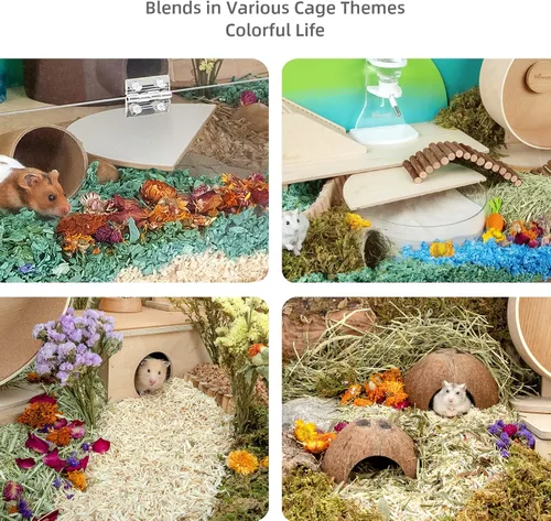 Miniatura 4 de Niteangel Decoración Natural de Hábitat de Cama de Flores y Hierbas - para Hámsters, Jerbos, Ratones, Lemmings, Degus u Otras Mascotas Pequeñas