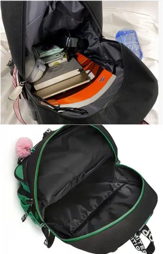 Miniatura 4 de dageraad Mochilas para niñas adolescentes con puerto USB, bonita mochila negra que puede contener cuadernos de 15.6 pulgadas, tabletas. La mochila