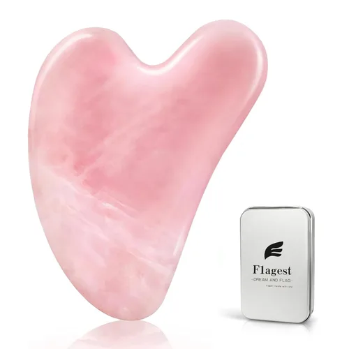 Miniatura 9 de Flagest Gua Sha Herramienta Facial - Masajeador de piedra de jade para terapia de acupuntura de spa - Guasha en forma de corazón para cara Verde