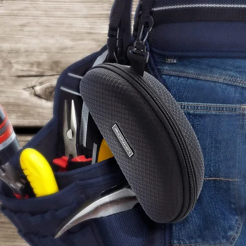 Miniatura 7 de UKNOW Gafas de seguridad sobre lentes, lente envolvente transparente antivaho ANSI Z87.1; estuche portátil para gafas de seguridad con clip