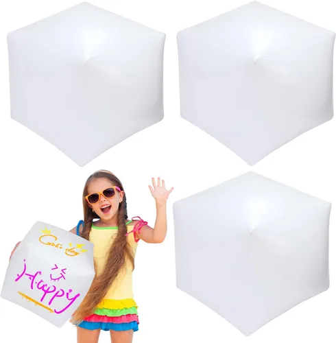 Miniatura 9 de 4 dados inflables gigantes de 12.6 pulgadas, juego divertido de dados inflables grandes para interiores y exteriores, césped, piscina, fiesta, Negro