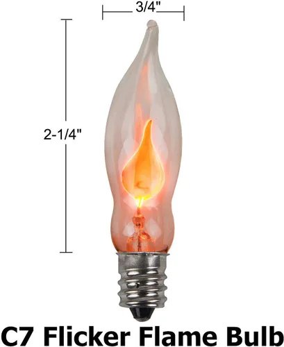 Miniatura 2 de GOOTHY Paquete de 12 bombillas blancas y azules con forma de llama de Navidad, bombillas C18 de repuesto para velas eléctricas Hanukah de Navidad, 7