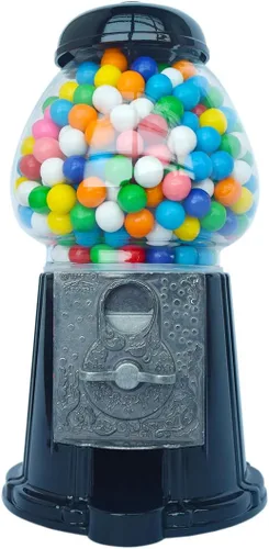 Máquina clásica de chicle/dispensador de dulces, 9 pulgadas - negro