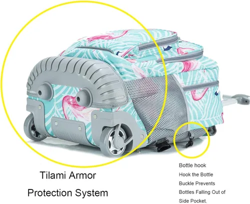 Miniatura 4 de Tilami Mochila con ruedas para niños y niñas de 18 pulgadas Computadora portátil