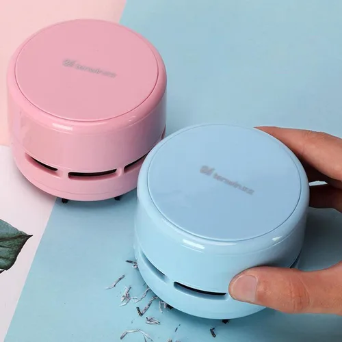Miniatura 4 de Menolana Lápiz eléctrico, borradores electrónicos, mini escritorio, juego de aspiradora mecánica para niños, papelería, suministros de oficina, azul