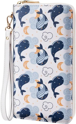 Miniatura 44 de Chelmon - Monedero para mujer de cuero genuino con bloqueo de señal RFID, para tarjetas de crédito