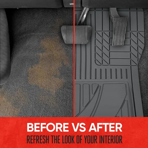 Miniatura 3 de Motor Trend FlexTough™ - Alfombrillas de goma gris para coche de alta resistencia Todo el clima y forro de carga Jumbo para SUV Set completo