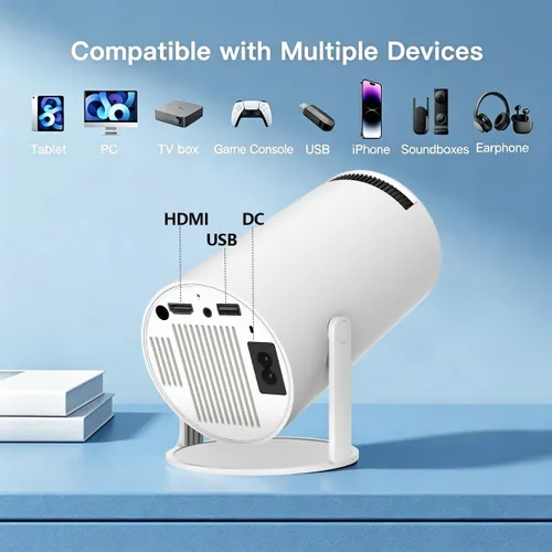 Miniatura 7 de Aplicaciones integradas: mini proyector con WiFi y Bluetooth, compatible con proyector portátil de 1080P con Android 11, 160 lúmenes ANSI, rotación