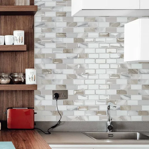 Miniatura 4 de Art3d - 10 hojas de azulejos adhesivos antisalpicaduras para cocina - 30 x 30 cm, adhesivo de pared para cocina, baño, encimera y sala de estar