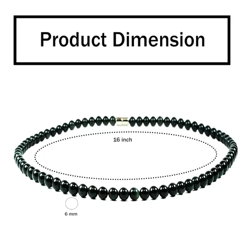 Miniatura 54 de Collar de cristal de obsidiana negra hecho a mano, collar de cuentas de piedras preciosas naturales auténticas, curación, protección, talismán mala