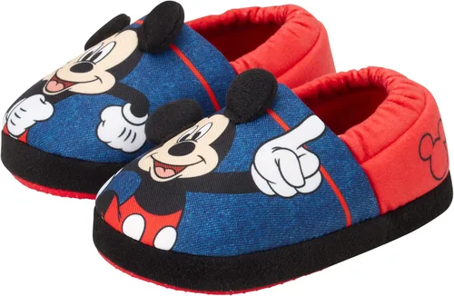 Disney Boys Mickey Mouse Slippers Cozy Plush Fuzzy Slippers Non-Slip Non-Skid Slippers for Boys ToddlerLittle Kid
