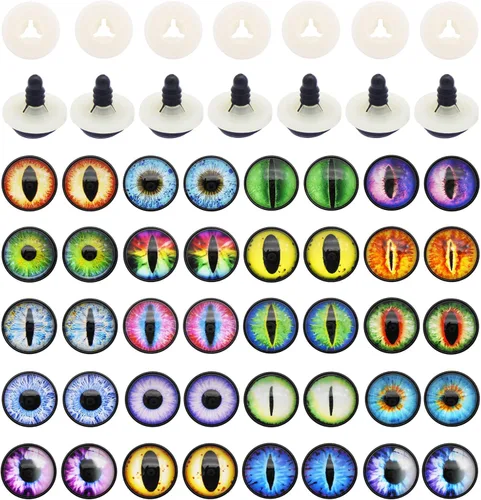 Julie Wang 40 piezas de ojos de seguridad de dragón de 0.354 in para hacer manualidades de animales Amigurumi Crochet Project DIY Suministros para