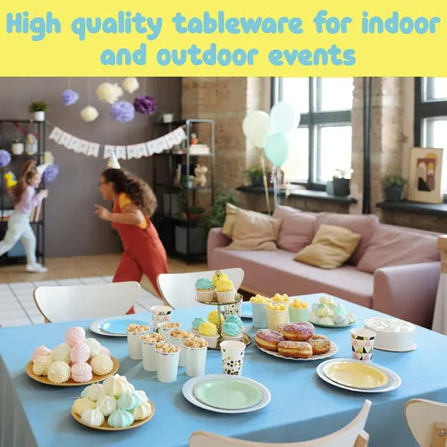 Miniatura 6 de New Paradise Fundas de mesa desechables y reutilizables de plástico resistente, tamaño rectangular de 54 x 108 pulgadas (5 unidades) - Combo