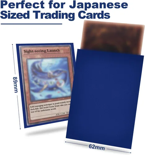 Miniatura 2 de Fundas para Cartas Yu-gi-oh Azul Nocturno Paquete de 200, Fundas para Cartas Pequeñas Japonesas Fundas para Fotocards, Con Textura Trasera Barajado
