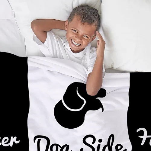 Miniatura 3 de CafePress Dog Side Vs His/Her Side - Manta de forro polar súper suave, 60 x 50 pulgadas