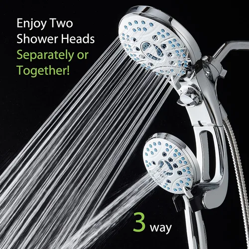Miniatura 2 de Hotel Spa AquaCare for California As-Seen-On-TV High Pressure Handheld Rain 50-mode 3-way Shower Head Combo with Adjustable Arm, Anti-clog Jets, Tub