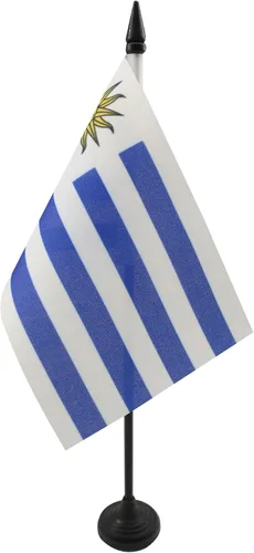 Miniatura 75 de Bandera de mesa de Anguila de 4 x 6 pulgadas, bandera de escritorio británica de Anguila, 5.9 x 3.9 in, palo y base de plástico negro AZ FLAG