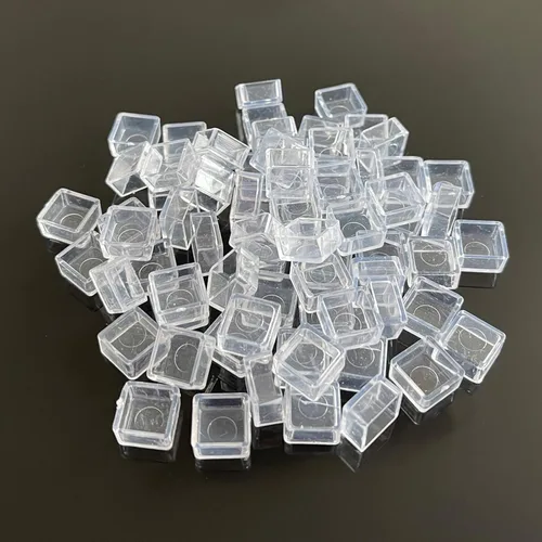 Miniatura 13 de FCLUB 100 medias sartenes vacías para acuarela, de plástico blanco de 0.06 onzas líquidas, esquinas redondeadas para paleta de pintura