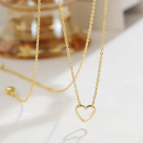 Miniatura 5 de Collner Collar con colgante de corazón de oro de 14 quilates para mujer, delicado collar de estrella, gargantilla de mal de ojo, collar bohemio