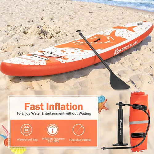Miniatura 2 de AUGESTER Tabla de remo inflable ligera de 10/10.5/11 pies, tabla de yoga de alta calidad con accesorios de SUP duraderos, con aletas, bolsa
