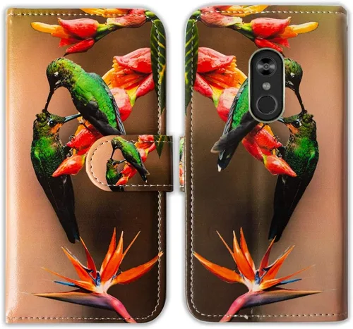 Miniatura 24 de Bcov Funda para LG Stylo 4/LG Stylo 4 Plus, color verde pájaro negro con tapa y ranura para tarjeta de crédito, soporte para tarjeta