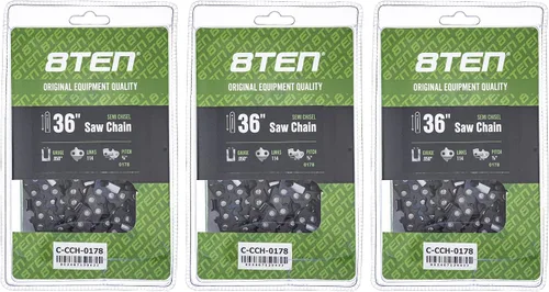 Miniatura 65 de 8TEN Cadena de motosierra semi cincel de 6 pulgadas .050 1/4 42 DL para Worx WG320 Black & Decker LLP120 (paquete de 3)