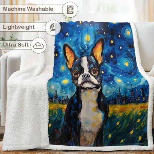 Miniatura 141 de Autumn Teddy Dog Patchwork Sherpa Blanket Fall Cozy Throw Blanket Cute Puppy Quilt Style Warm Soft Blanket for Couch Sofa Bedroom Decor 50x60 Inches