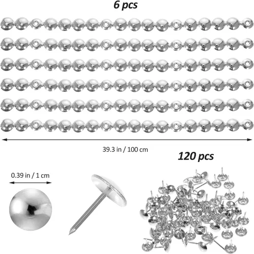 Miniatura 2 de SOLUSTRE Tachuelas de tapicería 6 piezas decorativas para muebles, tachuelas para pulgar, silla, clavo para muebles, sofá, silla y cama