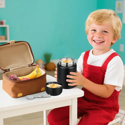 Miniatura 2 de Termo de sopa para comida caliente para niños, tarro de comida aislado de 16 onzas, contenedor térmico a prueba de fugas para niños, lonchera