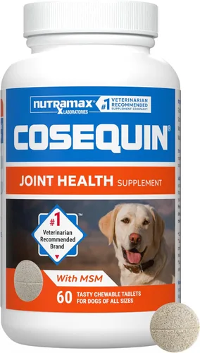 Nutramax Cosequin - Suplemento para la salud de las articulaciones para perros, contiene glucosamina para perros, además de condroitina y MSM, apoya