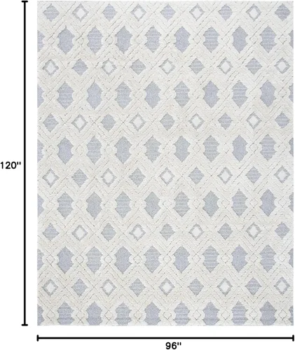 Miniatura 2 de MARTHA STEWART x SAFAVIEH MSR0728A - Alfombra de 8 x 10 pies, color blanco/gris claro, no desprende pelusa, para sala de estar, comedor y dormitorio
