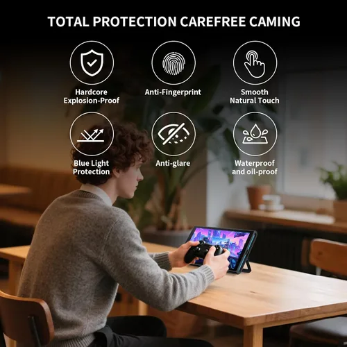 Miniatura 5 de PERFECTSIGHT Protector de pantalla de vidrio templado con luz azul mate antideslumbrante compatible con Nintendo Switch 2 2025, protección ocular
