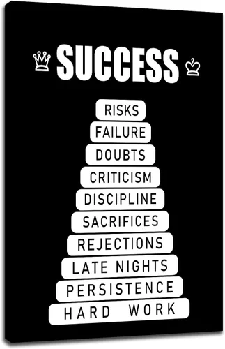 Miniatura 76 de Motivational Wall Art 1% Better Every Day Quote Framed Canvas Poster Inspirational Wall Decor for Office Gym Study Room Small Size Growth Mindset