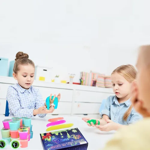 Miniatura 6 de Paquete de 48 juguetes de limo Galaxy Slime, que brilla en la oscuridad, recuerdos de fiesta para niñas y niños, no pegajosos, súper suaves