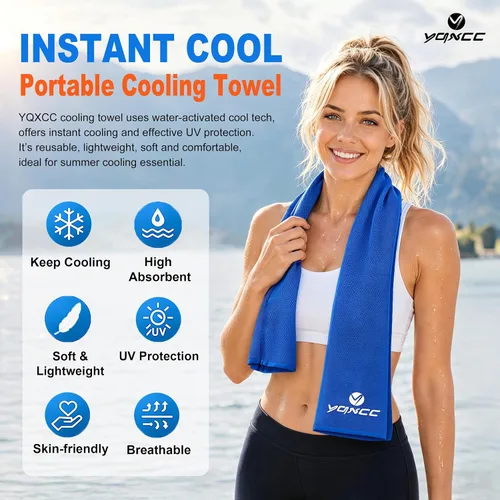 Miniatura 2 de YQXCC Paquete de 4 toallas refrescantes, 40 x 12 pulgadas, toalla de cuello frío hielo, microfibra suave y transpirable para gimnasio, yoga, golf