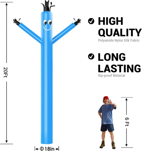 Miniatura 2 de MOUNTO 20ft 18inch Fly Puppet Dancer Tube Man Fly Guy Puppet Dancer (azul)